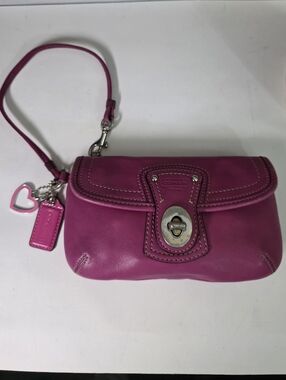 Coach Legacy Flap Wristlet in Pink Including The 2 Added Coach Hangtags Shown
